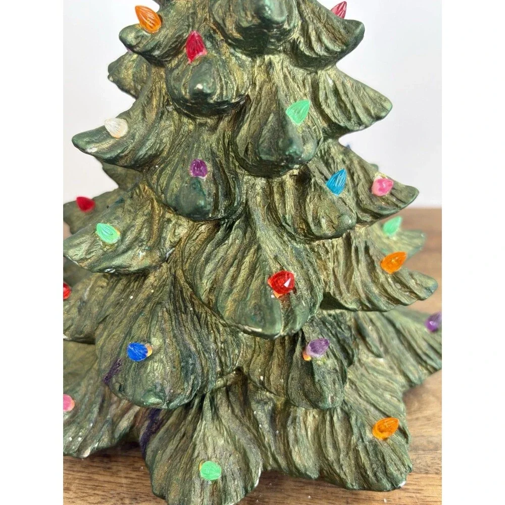 Vintage Nowell Mold Ceramic Christmas Tree 8” No Base
